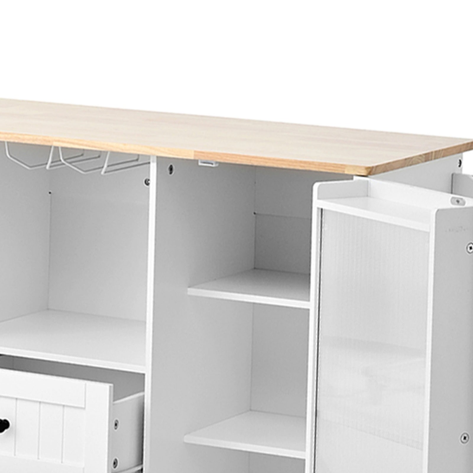 Rolling Kitchen Island Cart on Wheels Kitchen Trolley with Drawers Storage