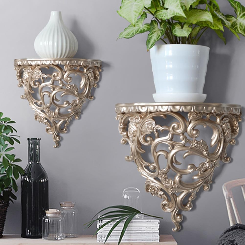 2PCS Resin Floating Wall Shelf Wall Mounted Decorative Display Wall Organizer...
