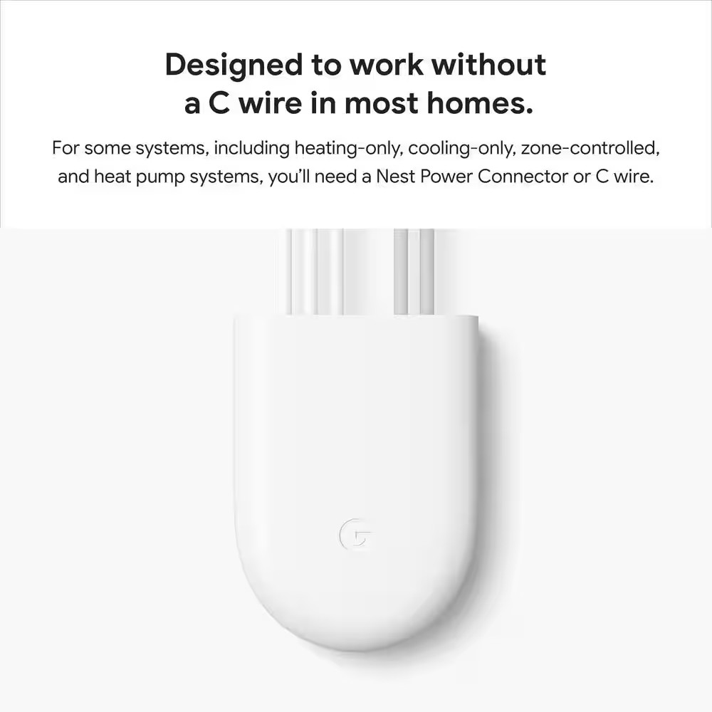 Google Nest Thermostat - Smart Programmable Wi-Fi Thermostat - Snow
