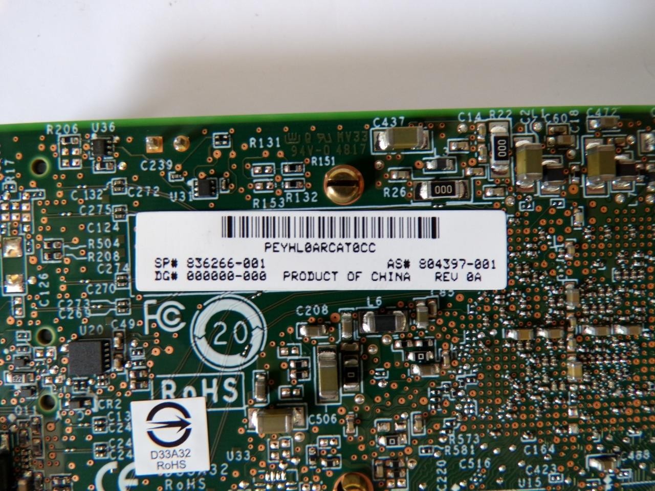 HPE 836266-001 Smart Array E208i-P SR 12G SAS Raid Controller Low Bracket (J767)