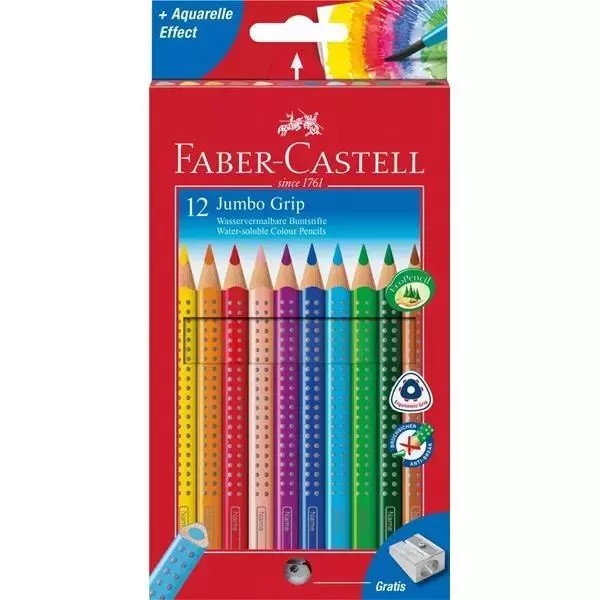4005401109129 Kredki jumbo Grip 12 kolorów FABER CASTELL Faber Castell