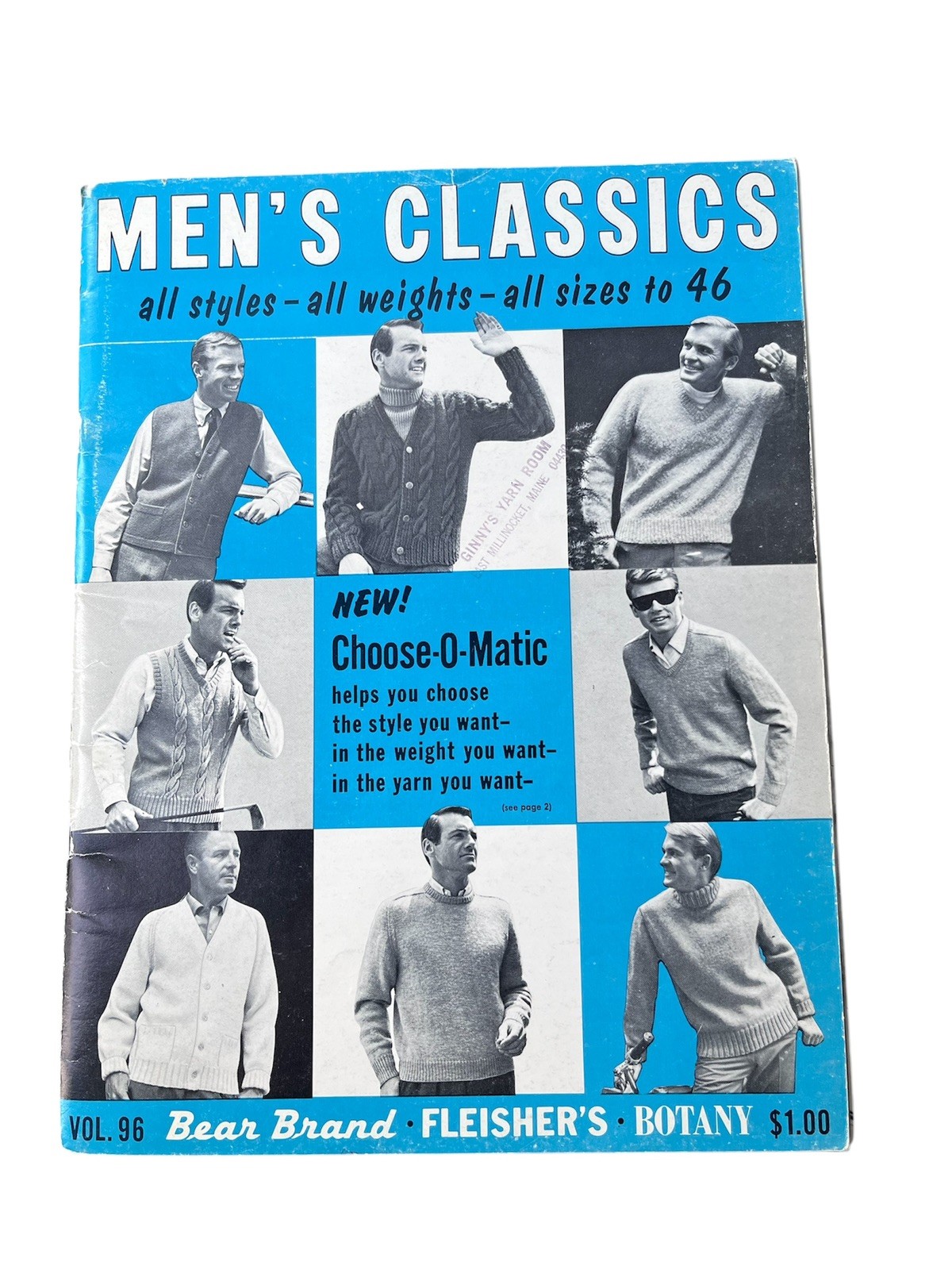 1966 Bear Brand-Fleischer's-Botany MEN'S CLASSIC SWEATERS Knitting Instructions