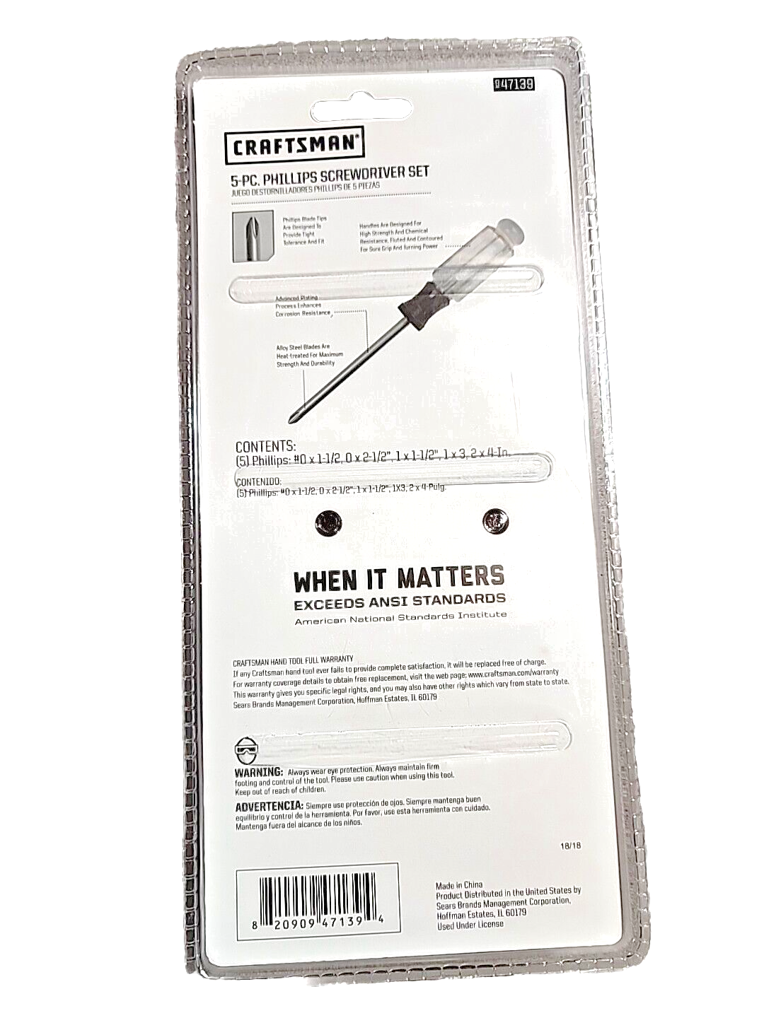 Craftsman 5 Piece Phillips Screwdriver Set