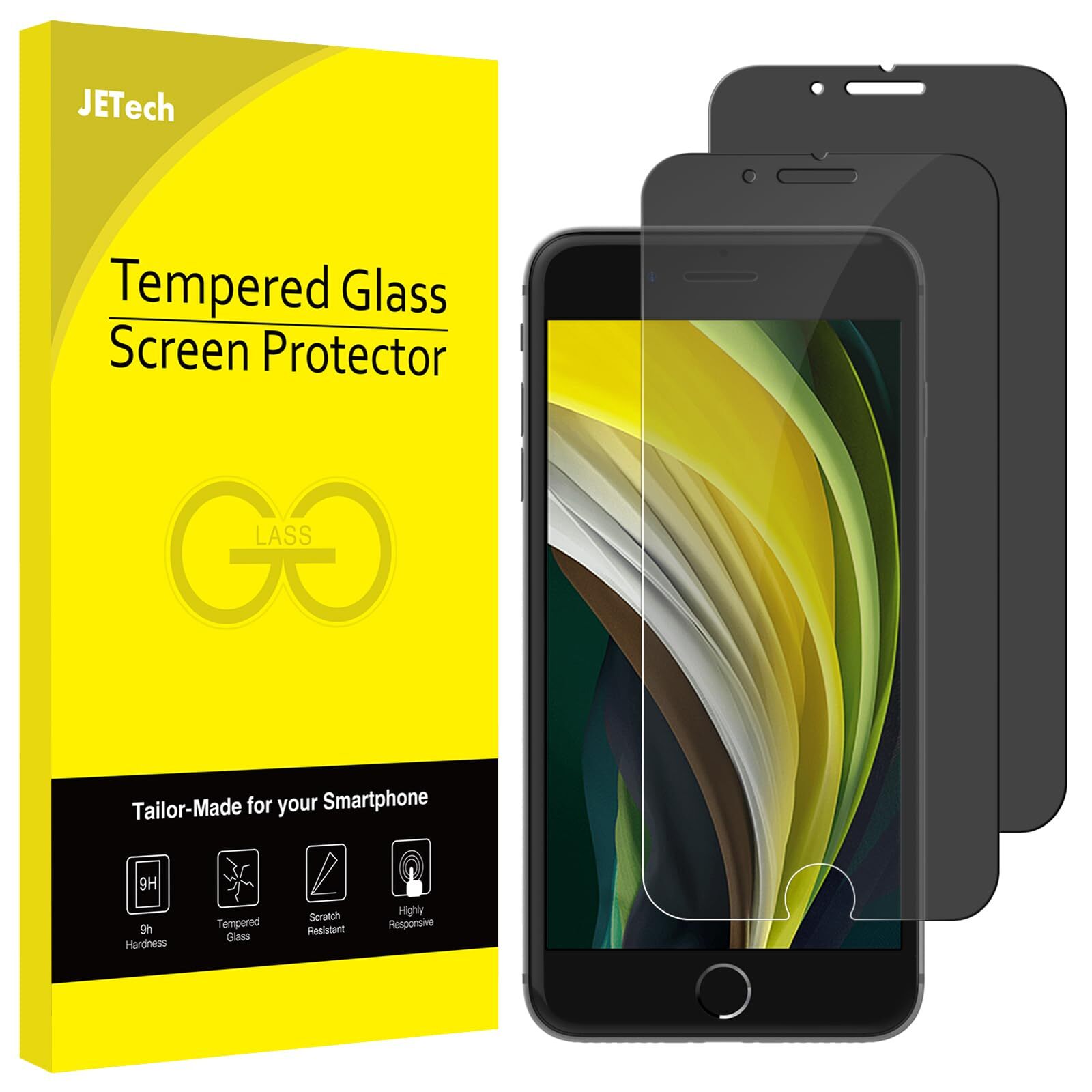 Privacy Screen Protector for iPhone SE 3/2 2022/2020, iPhone 8/iPhone 7, 2-Pack