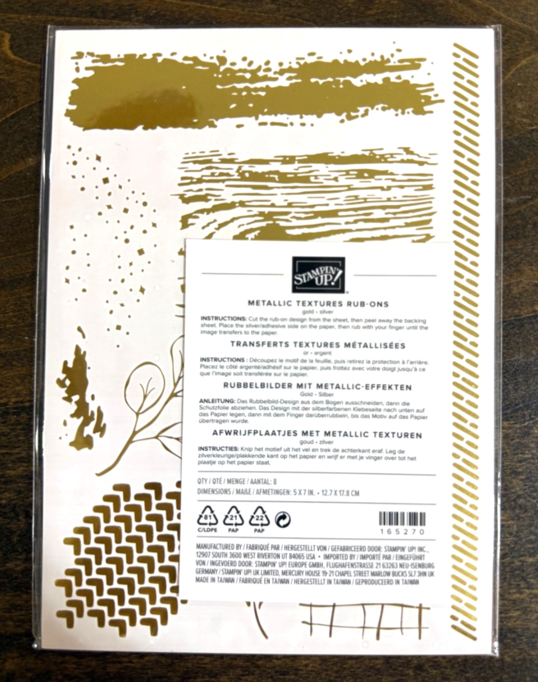 METALLIC Textured Rub On Foils New Pack  Stampin' UP!