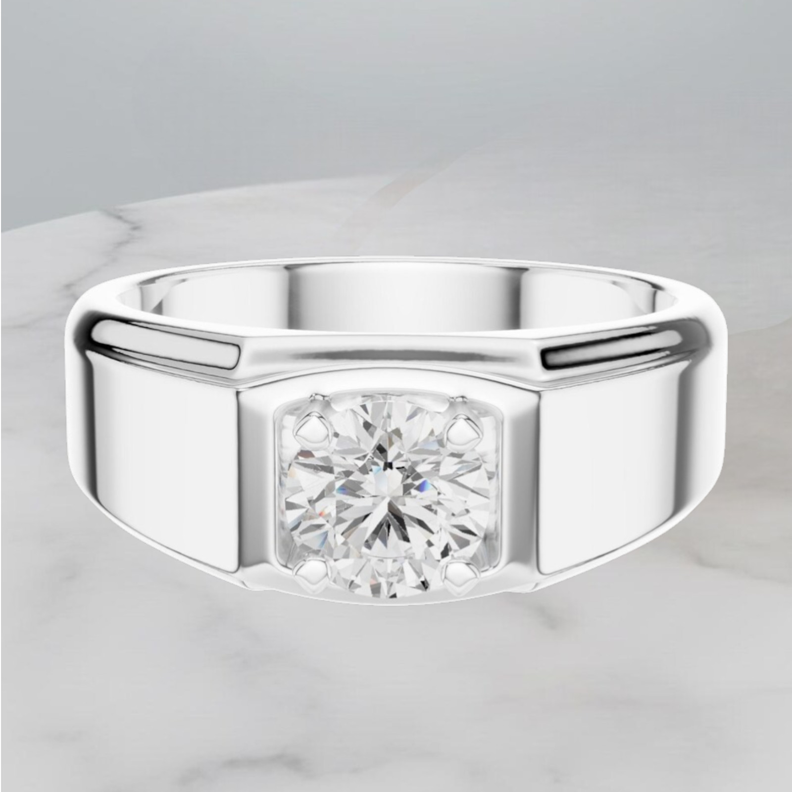 Mens Wedding Band Ring IGI Lab Created Diamond 2.00 Ct Round Cut 14k White Gold