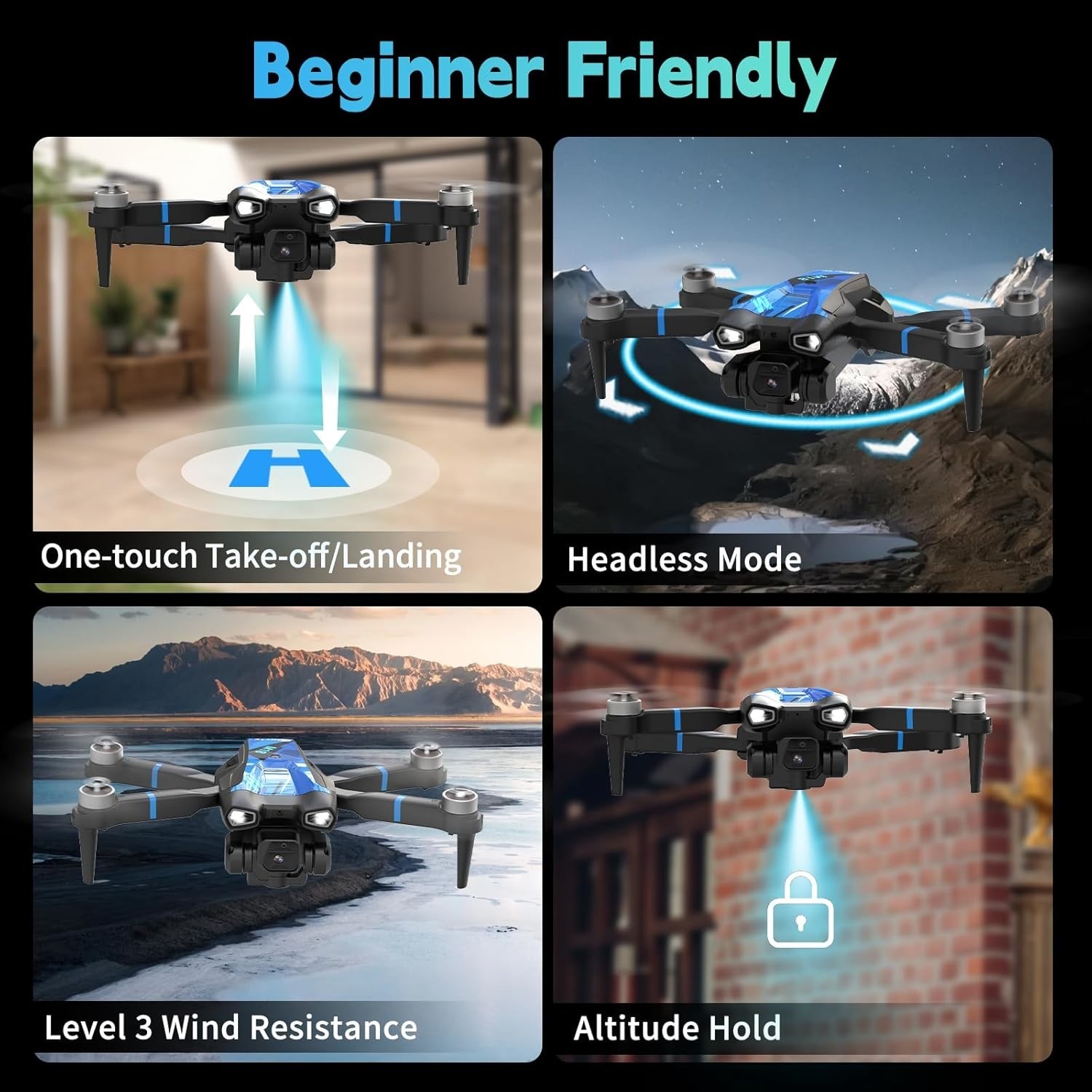 M18LCD Drone with 4K Camera for Adults Drone with Screen on Controller Brushless