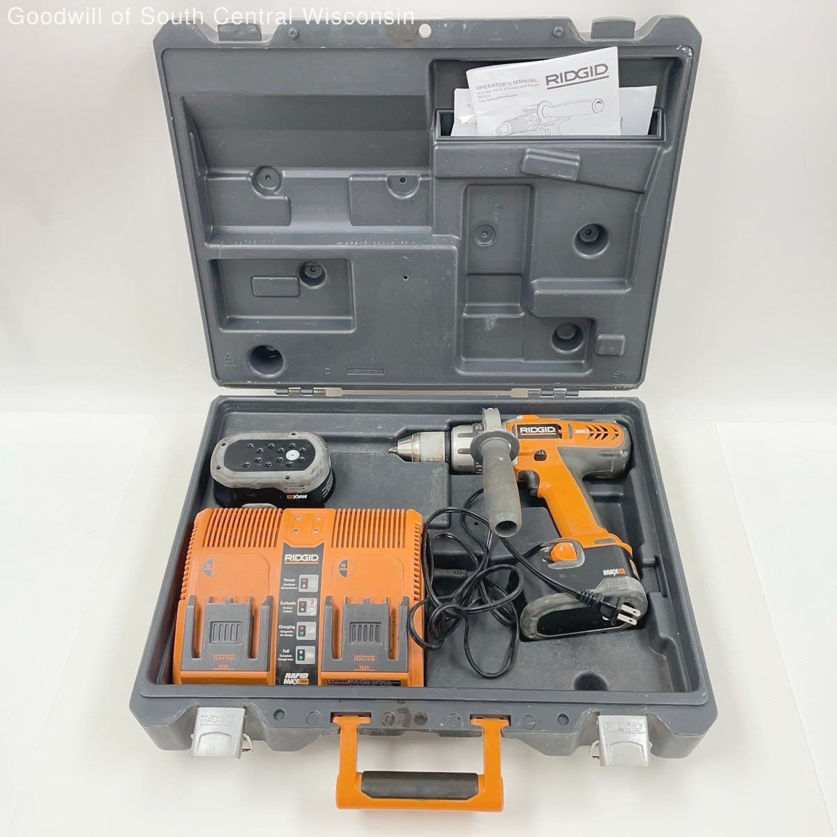 Ridgid X2 14.4V 1/2" Cordless Drill/Driver, 2 Batteries, Charger, Case - TESTED