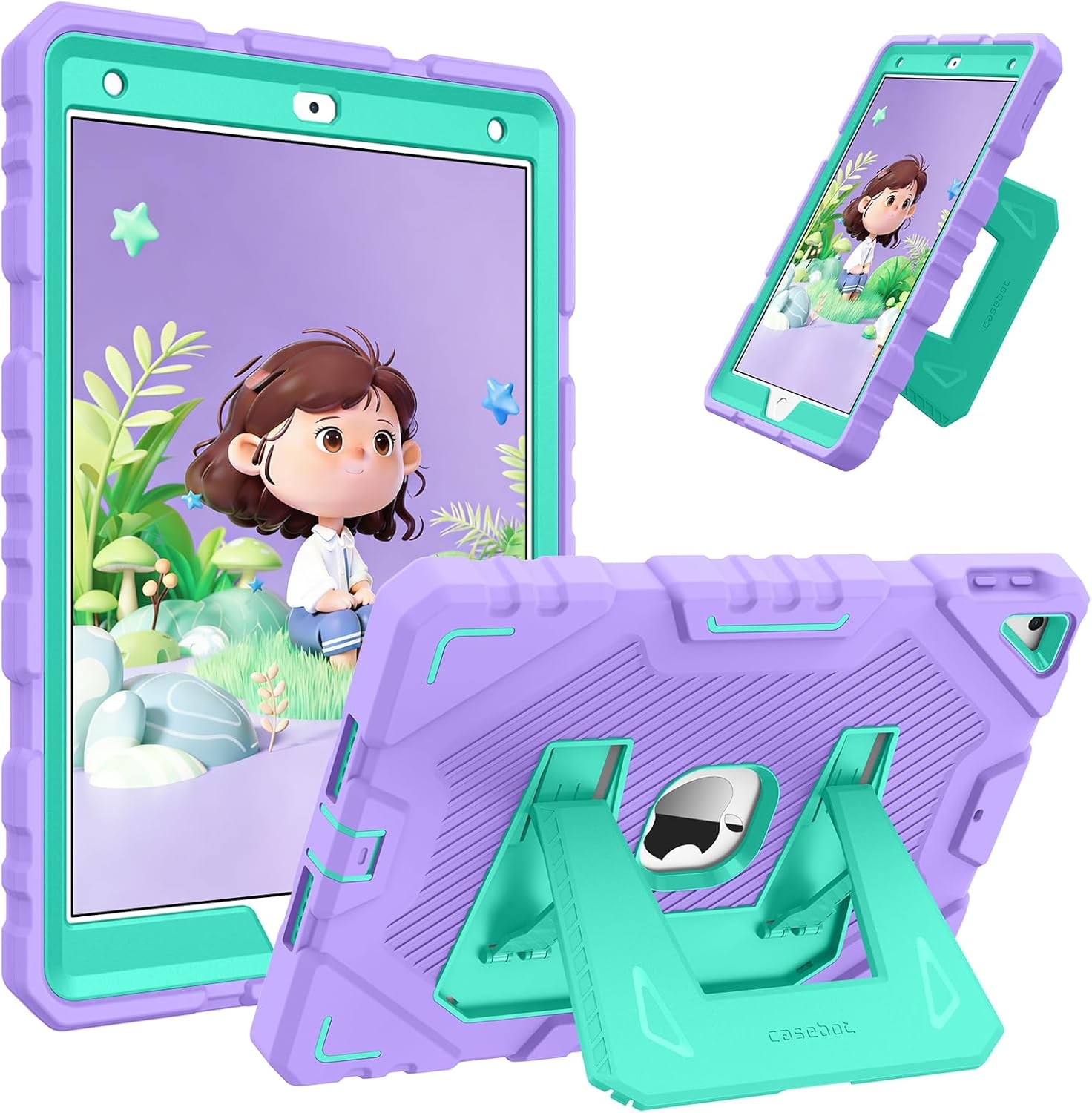 Kids Case for iPad 9th 8th 7th Gen 10.2" Fully-Body Heavy Duty Shockproof Cover
