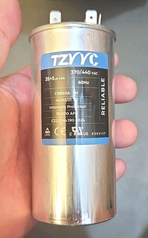 35+5 uf/MFD 370-440 VAC Volts Round Dual Run Capacitor 50/60 Hz