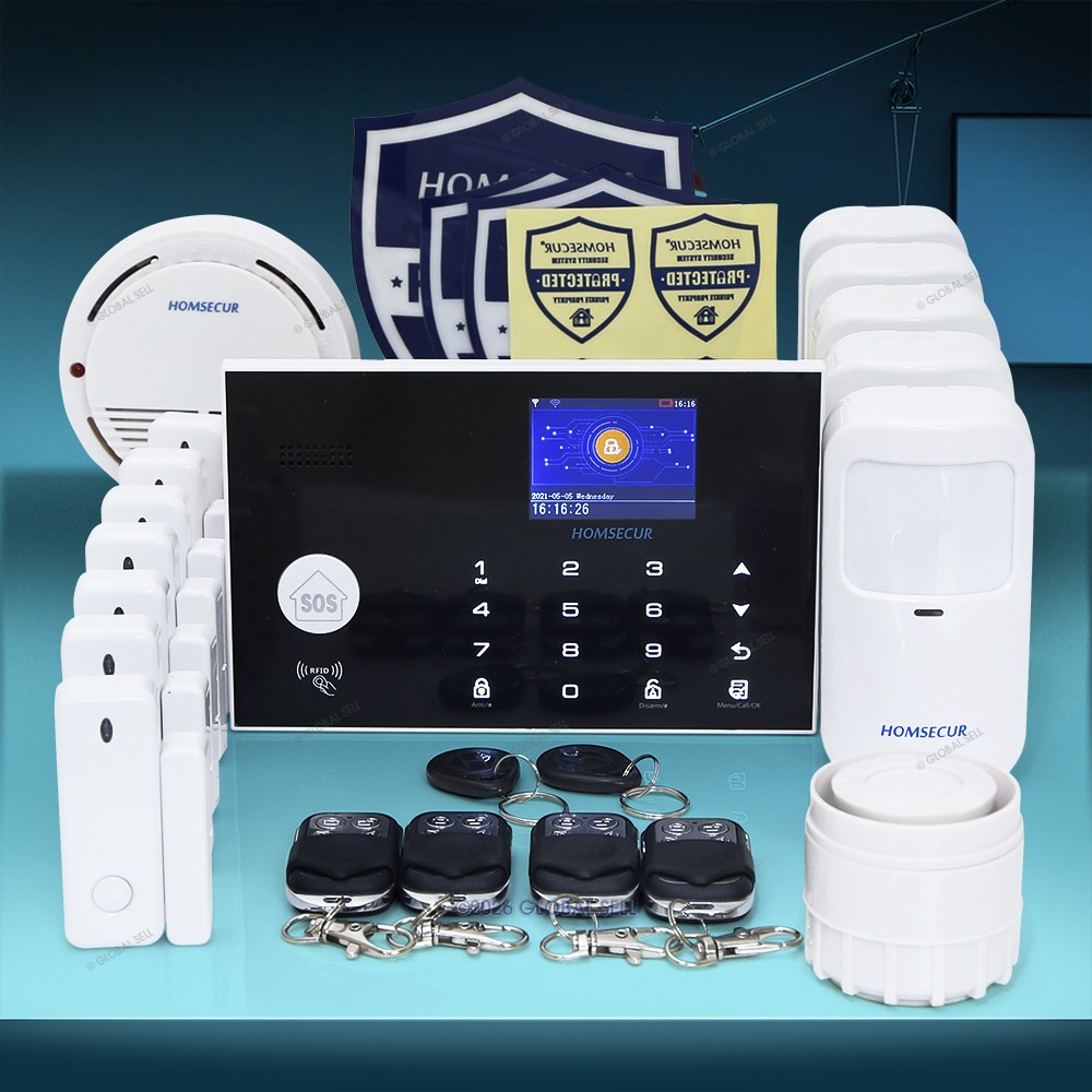 HOMSECUR Smart Wireless Home Security Alarm System GSM SMS WIFI Remote Control