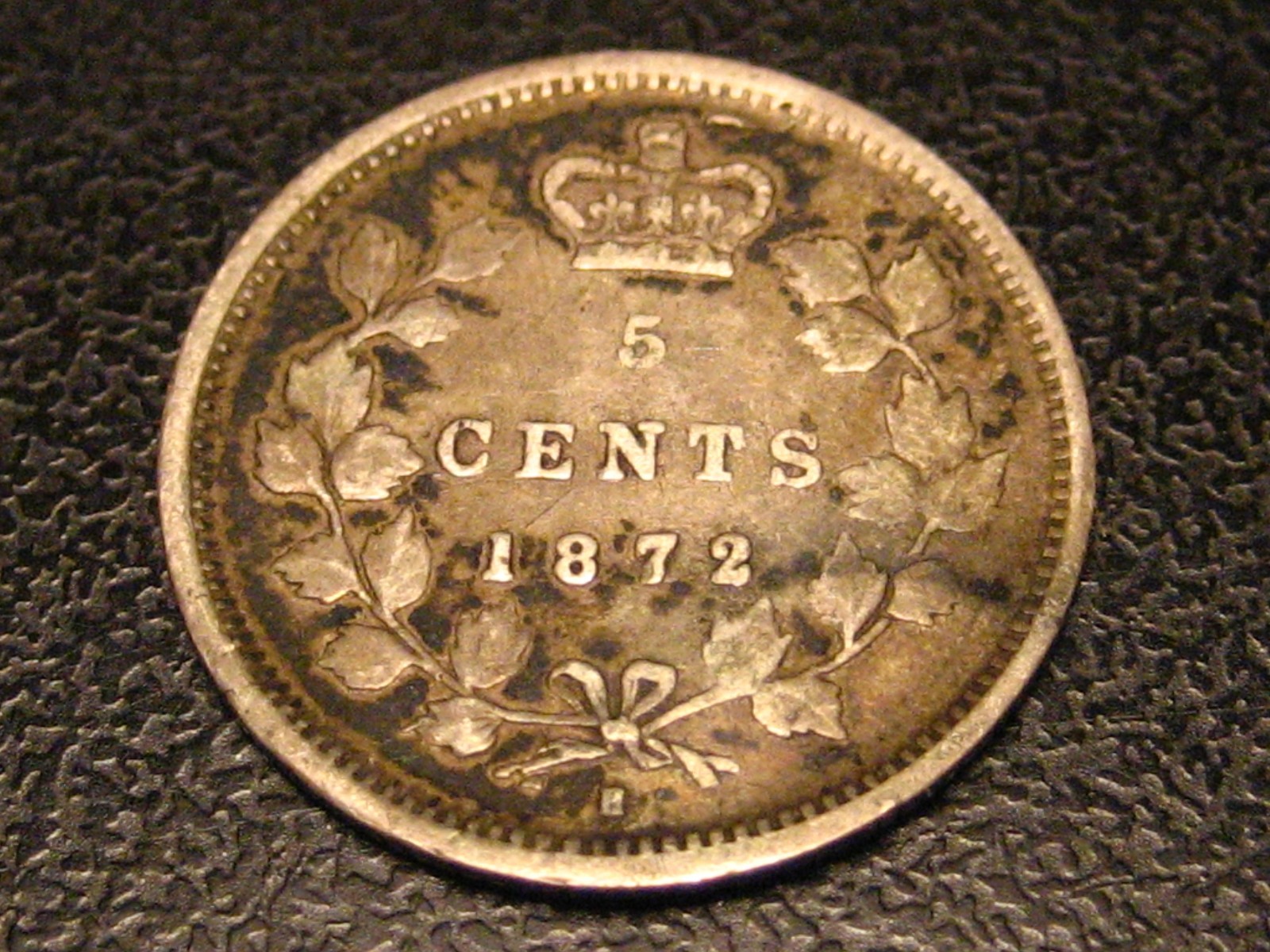 1872 H Canadian 5 Cent Silver Fine Detail Damaged #2