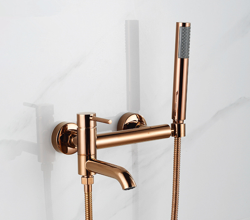 Wall Mount Bathtub Faucet with Hand Shower Sprayer Bathtub Filler Faucet Set