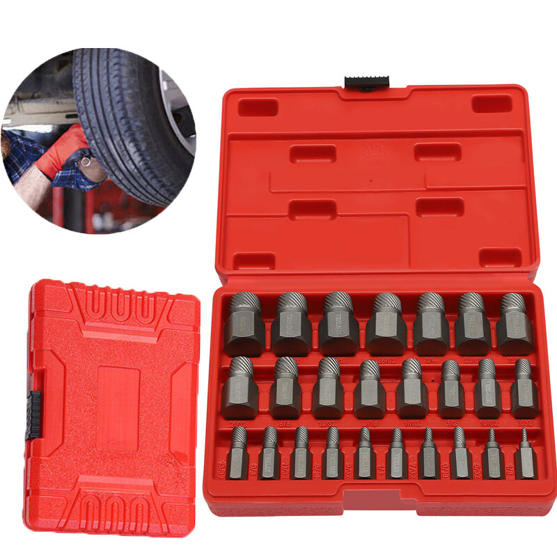 25Pcs Screw Extractor Set Hex Head Multi-Spline Easy Out Bolt Extractor Set NEW