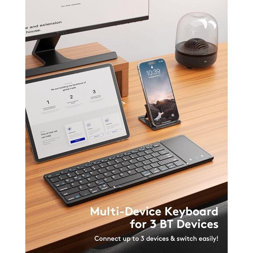 NEW Foldable Bluetooth Keyboard with Touchpad Wireless OS Android Windows Mac