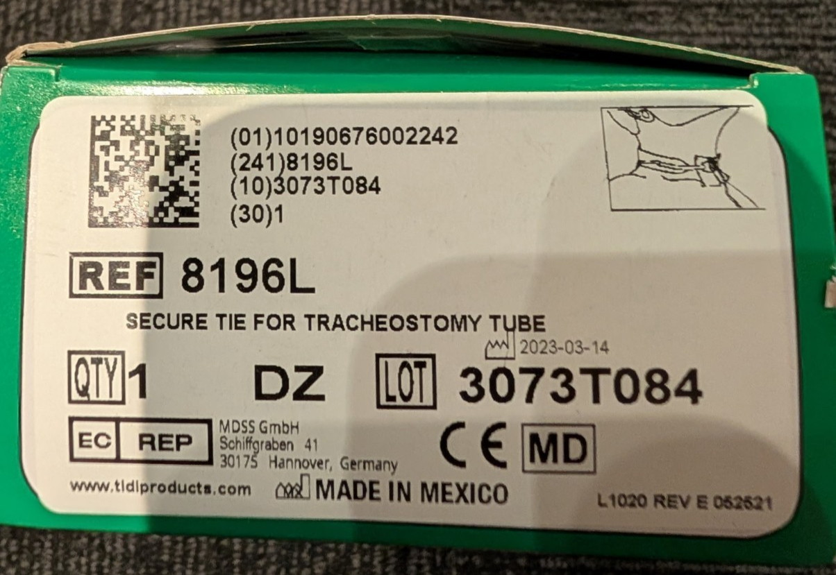 Posey 8196L Foam Trach Ties Size L - 4 Boxes of 12 - 48 Total Ties