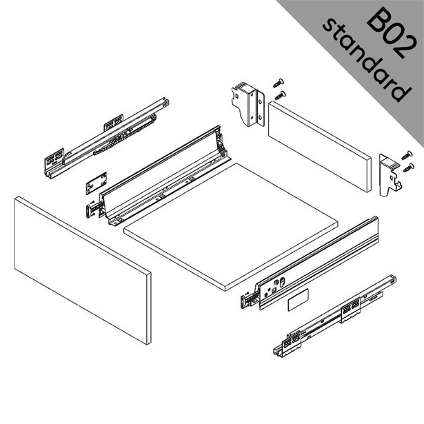 DTC Smooth B02 Drawer System Soft Close 115mm Height