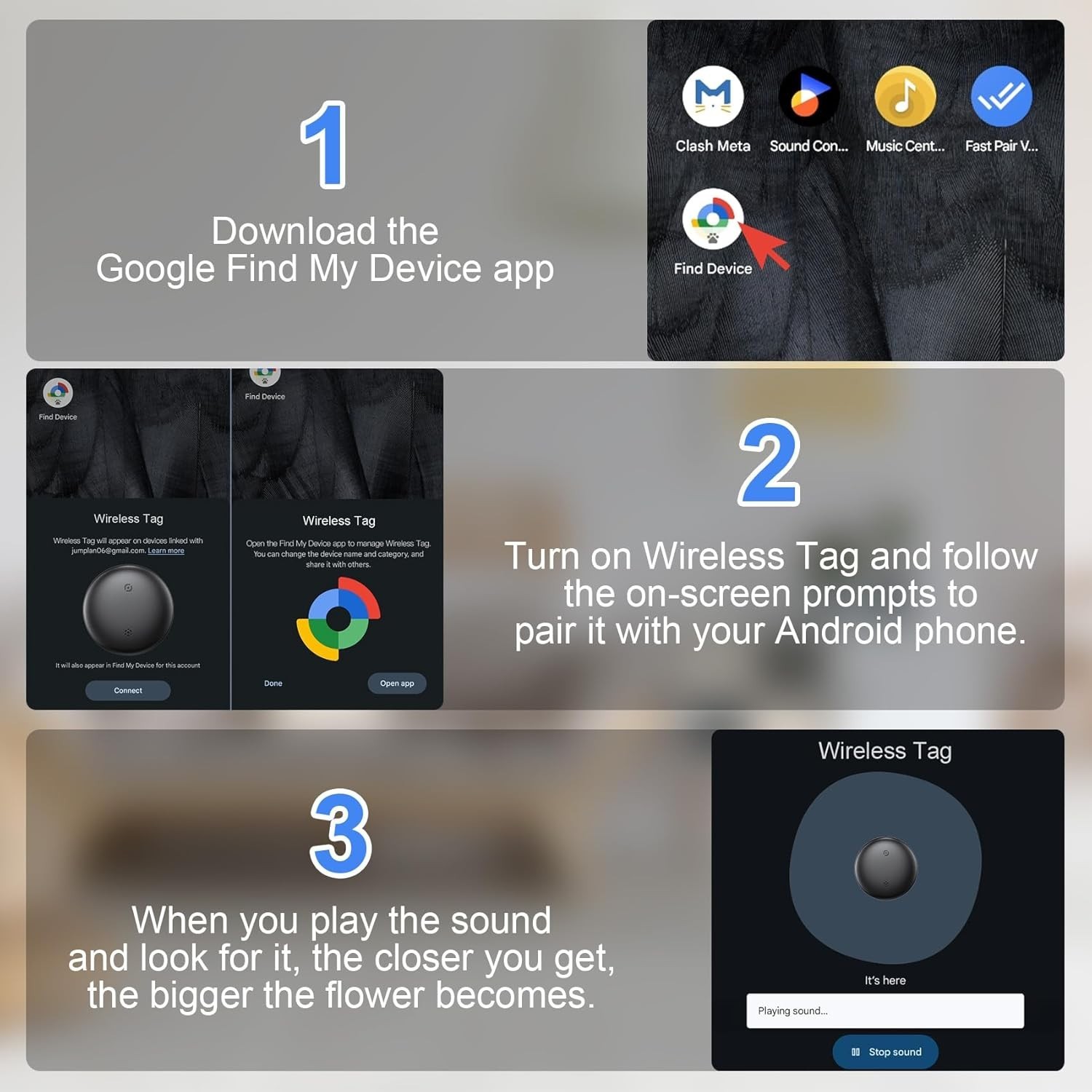 Android air Tags-4 Pack,Air Tag for Android,Google Certified Smart Android Track
