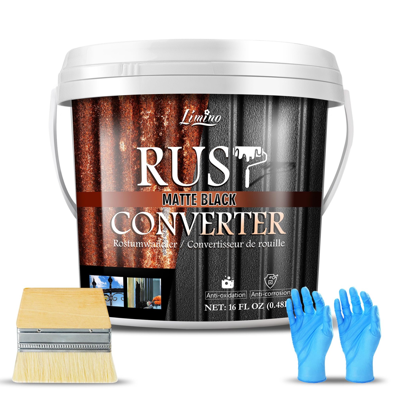 Rust Converter for Metal - Black Primer and 16 Fl Oz (Pack of 1)