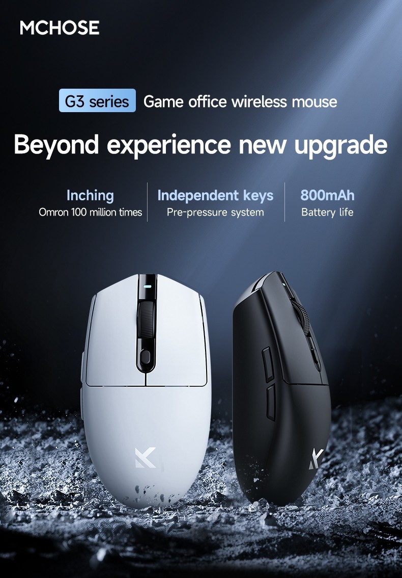 Yeemix Mchose G3 V2 Wireless Gaming Mouse, PAW3311, 12K DPI  Tri-Mode Connect
