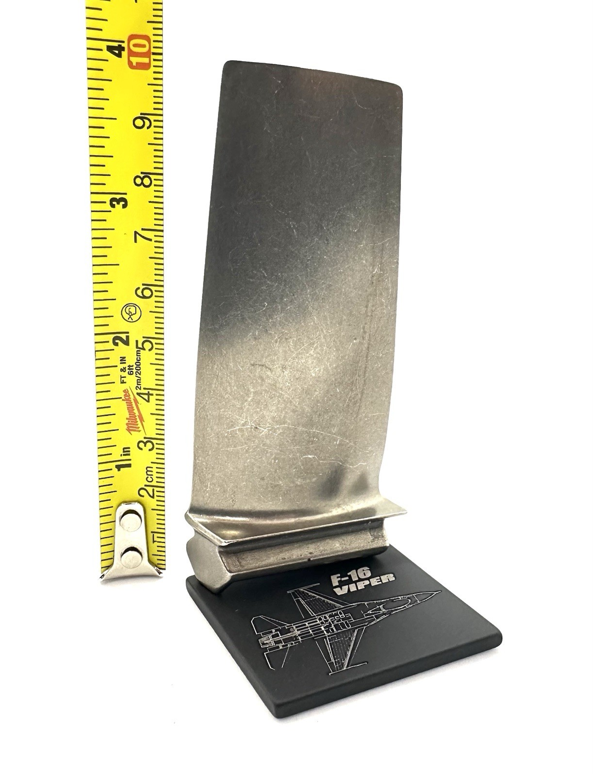 F-16 Viper Titanium Jet Engine Blade.  USAF Pilot Gift Turbine Boeing Model MBEU