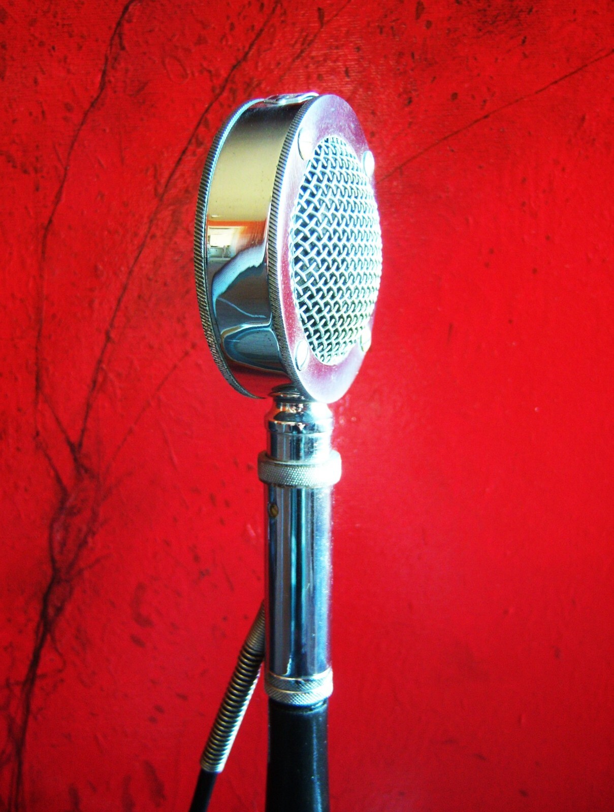 Vintage 1950's Astatic D-104 crystal microphone w F11 adapter & E6G desk stand