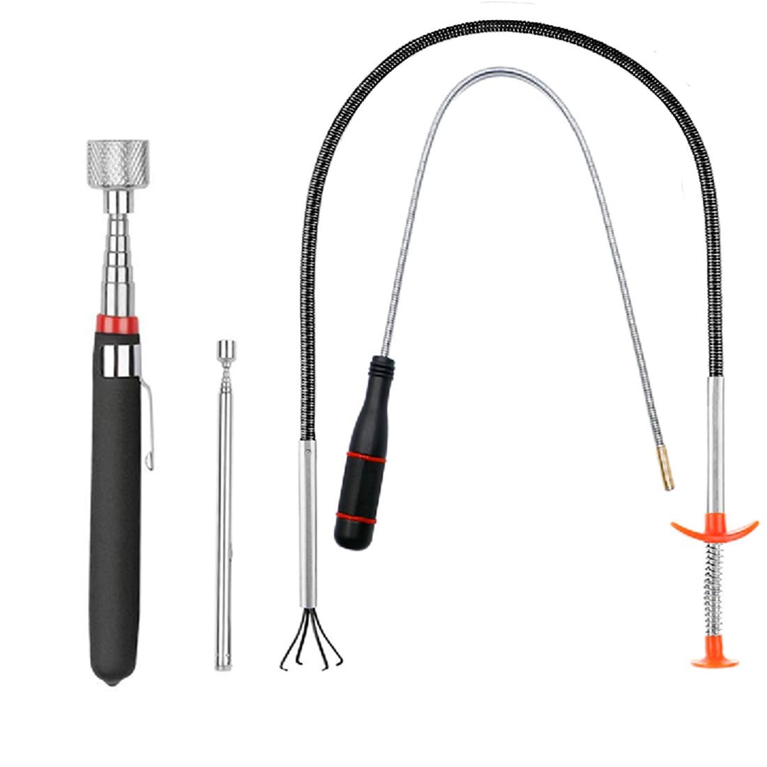 4 Pack Telescoping Magnet Pick-up Tool Set - Retrieving Pickup Tools，Extendabl