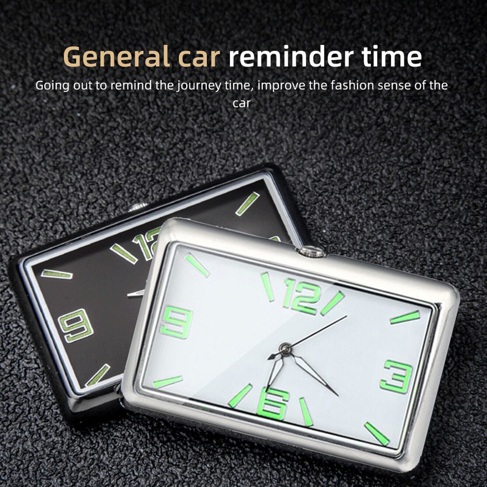 Mini Luminous Clock Quartz Analog Watch Stick-On Clock Watch For Car Home Decor