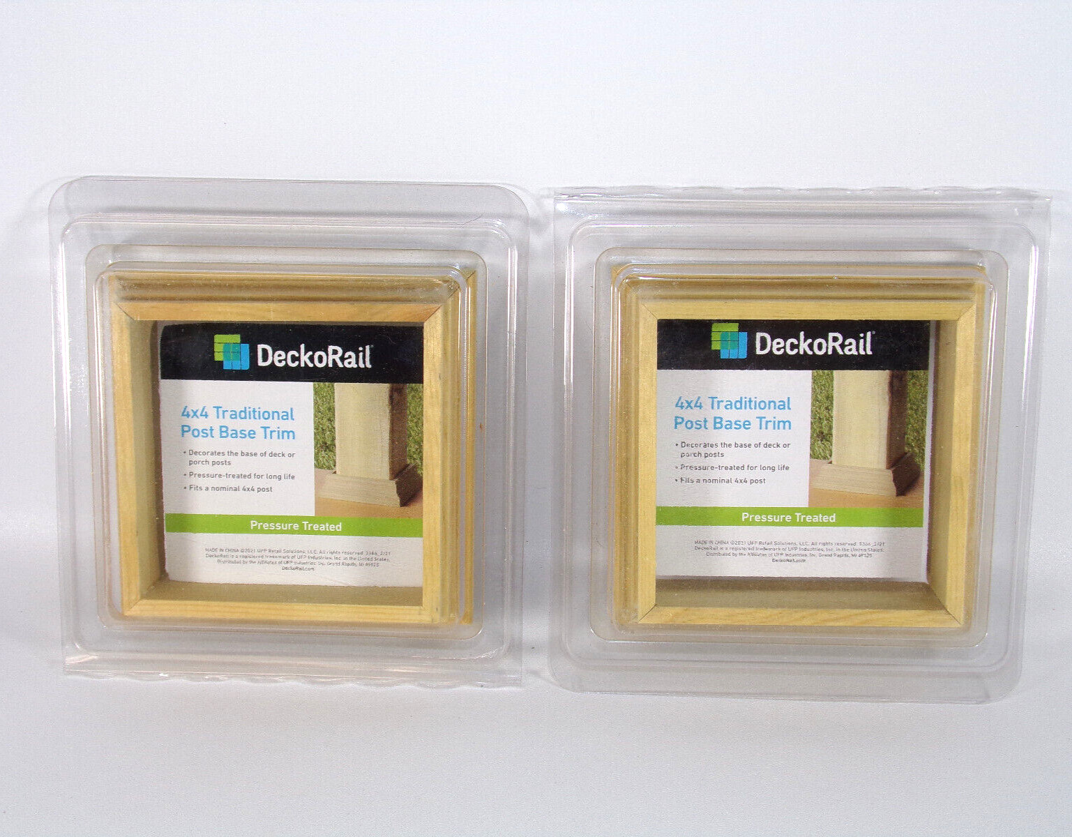 DeckoRail 4x4 Traditional Pose Base Trim, Pressure Treated, 97276 (Set of 2)