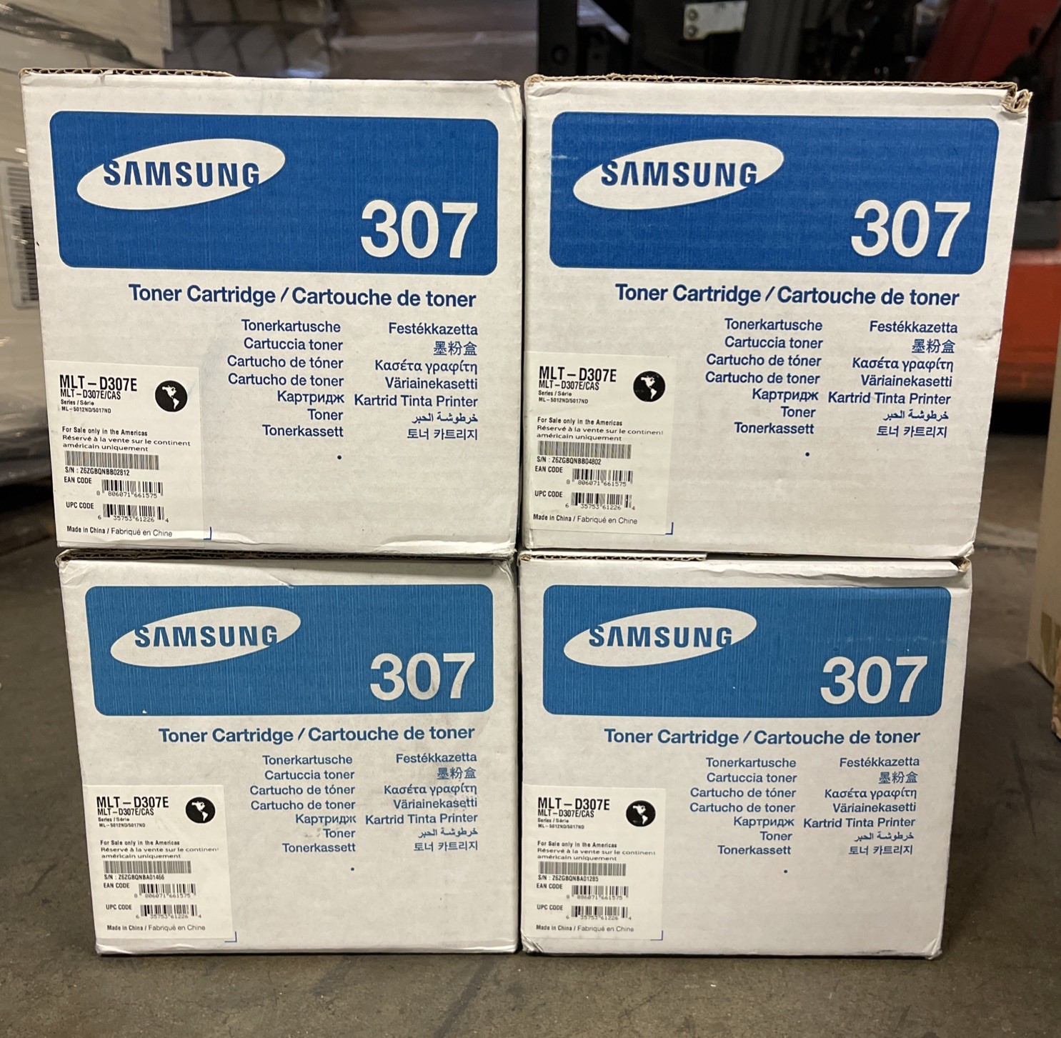New Genuine Samsung 307 MLT-D307E /CAS Toner Cartridge Lot Of 4