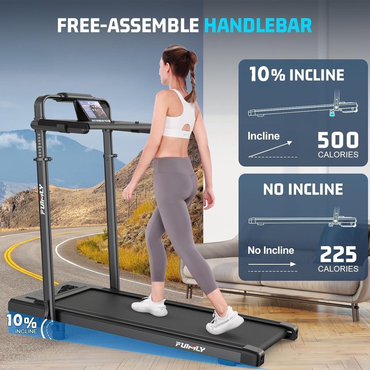 Multi-functional Treadmills ,8% Incline Treadmill Machine for Home&Gym Excercise