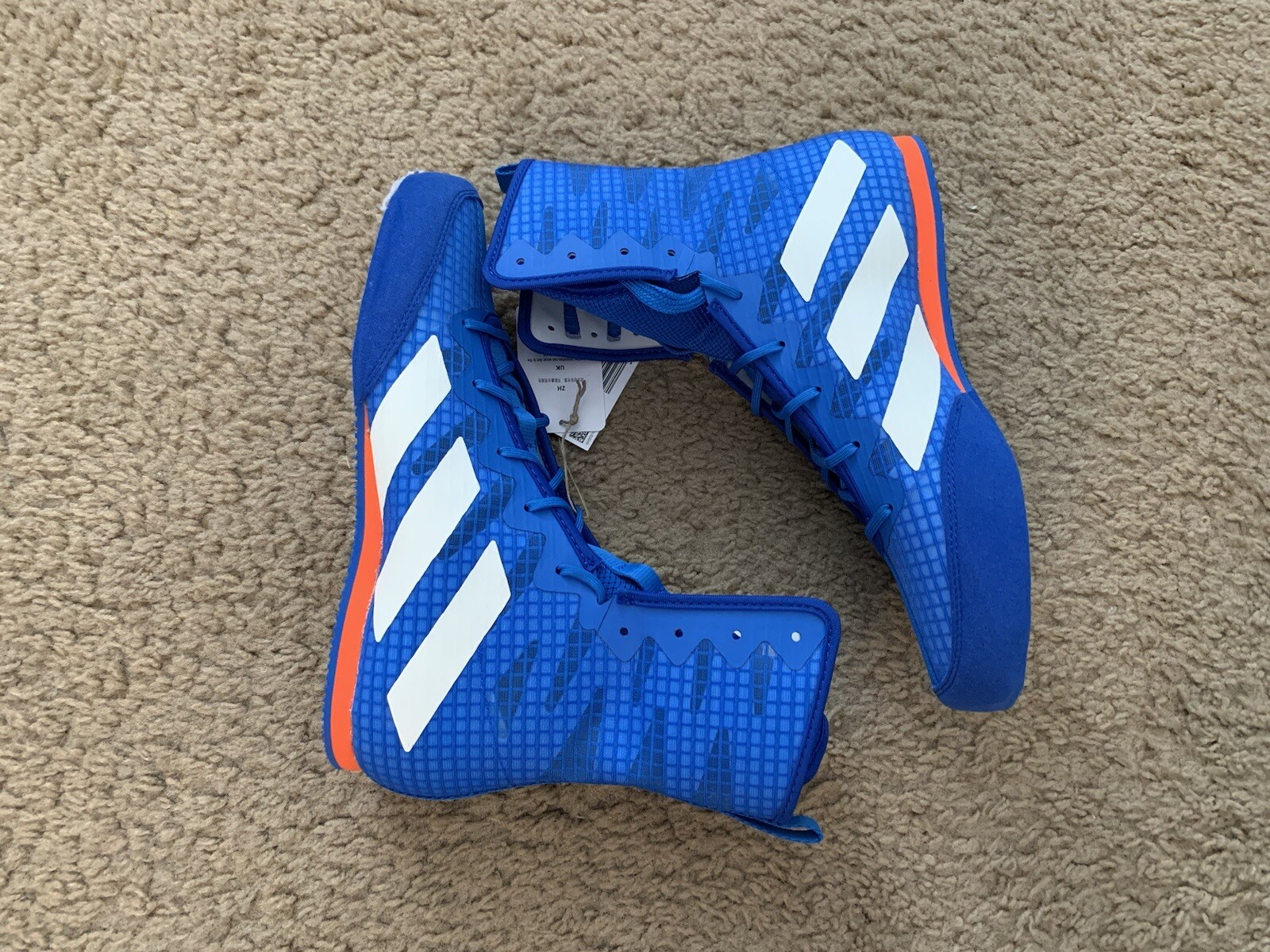 adidas Box Hog 4 Boxing Shoes Blue White Gym Training Size 7 WMNS 8 GW1402