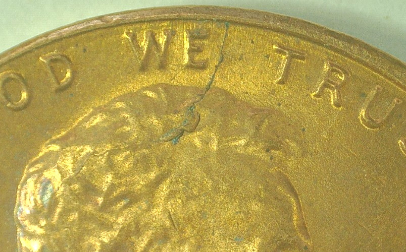 1983 Lincoln Cent. Spike Head Die Crack Plus 2 Die Cracks On Rev *FREE SHIPPING*