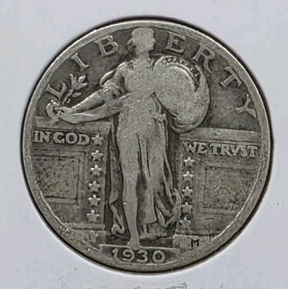 1930 Standing Liberty Quarter Silver 25c US Mint Coin