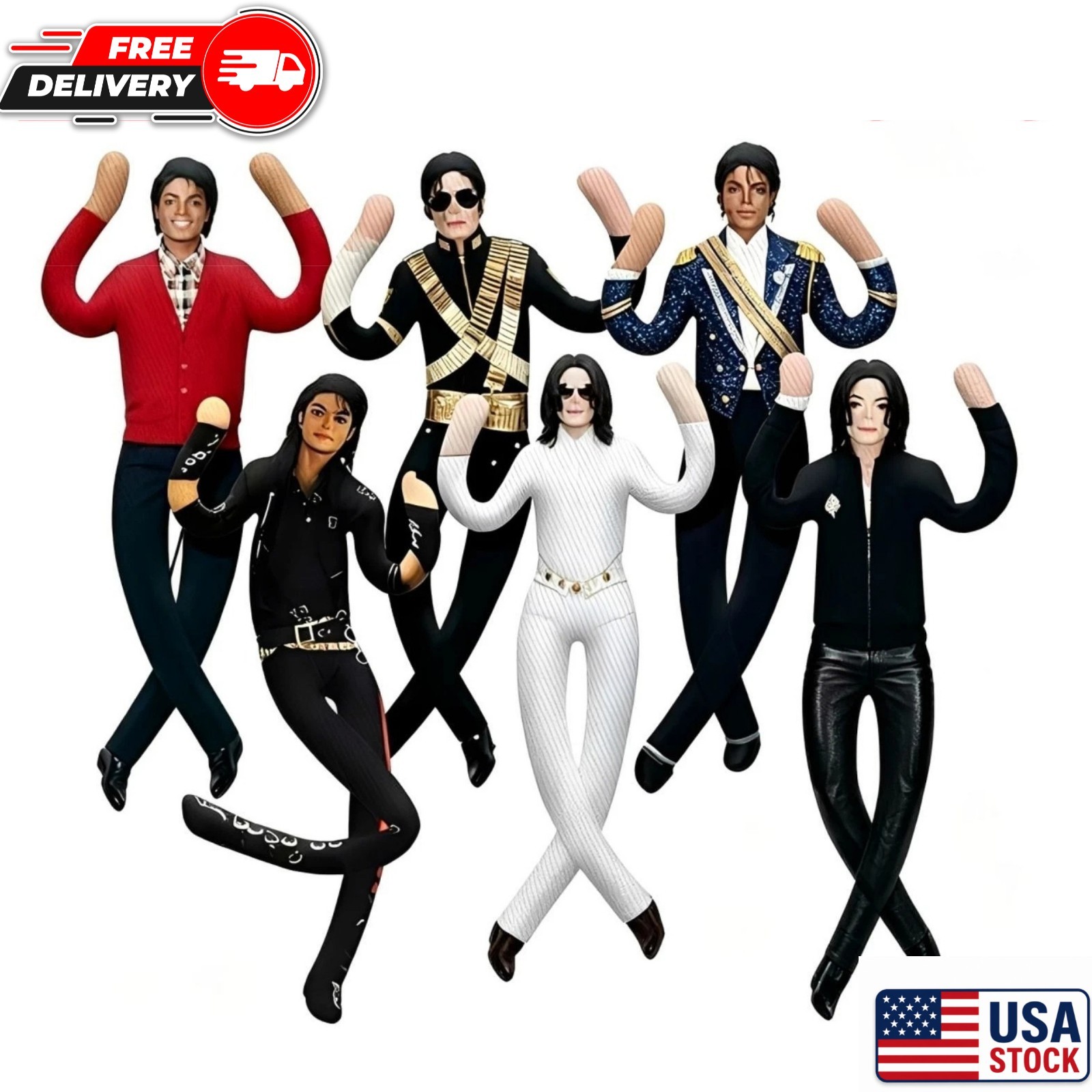 Michael Jackson Cosplay Doll Plush Stuffed Figure Abstract Joint Mobility Toy US