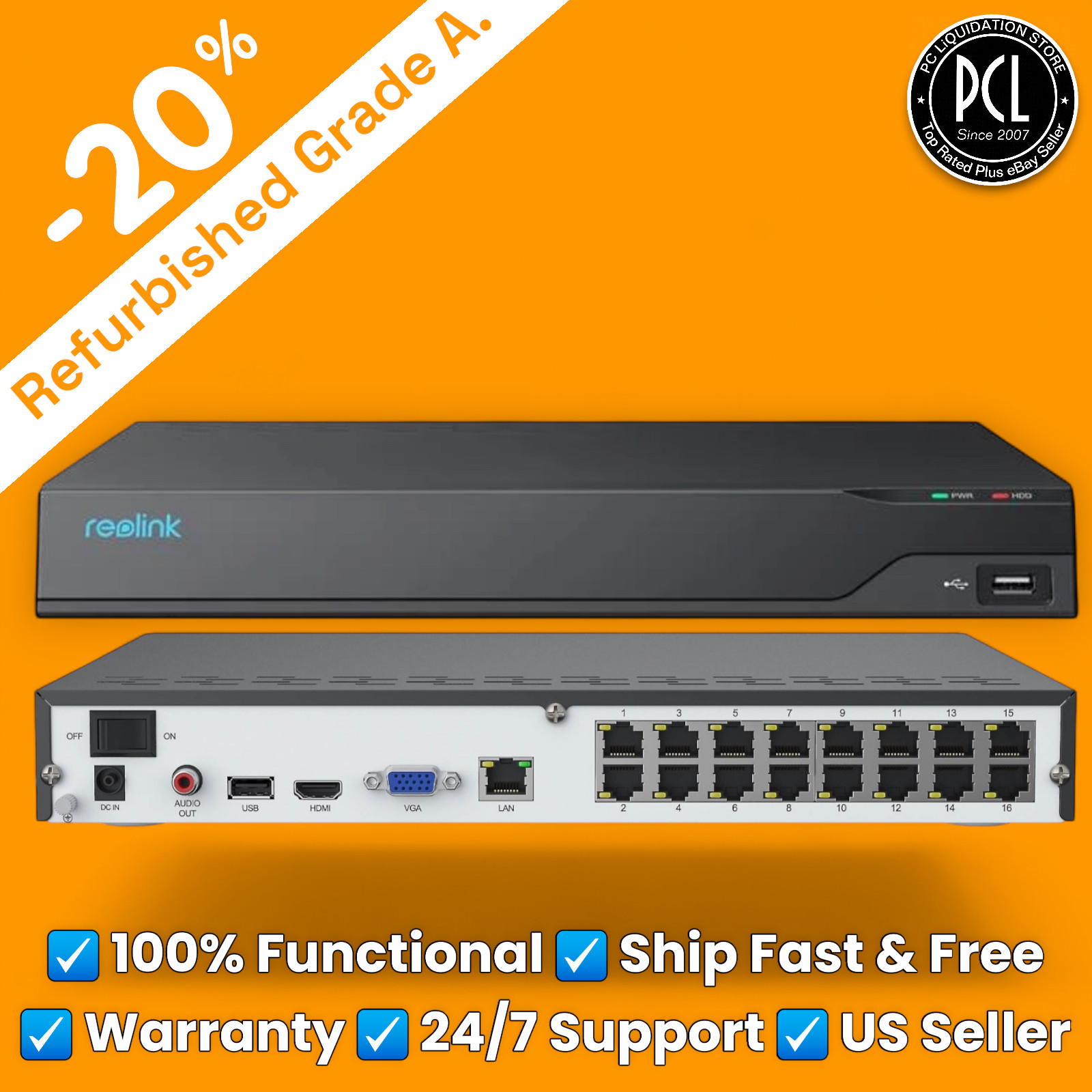 ✅ Reolink 4K 16-Channel (16-CH) PoE NVR Security Camera System 4TB HDD NVS16 ✅