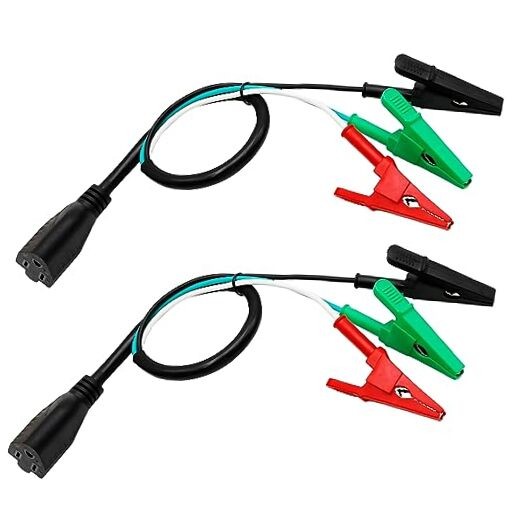 2-Pack HVAC Adaptor Cord, Three-Core American Crocodile Clip Power Cord, 120V
