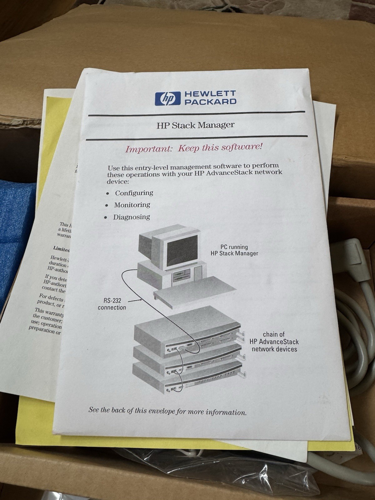 HP Hewlett Packard AdvanceStack 10 Base-T Hub New Older Stock 1995 Original Box