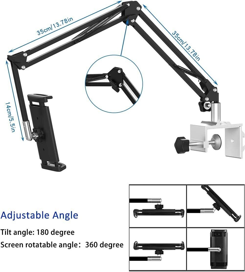 Foldable Tablet Stand for Bed Tablet Stand Adjustable 360 Degree Rotating Bed Ta