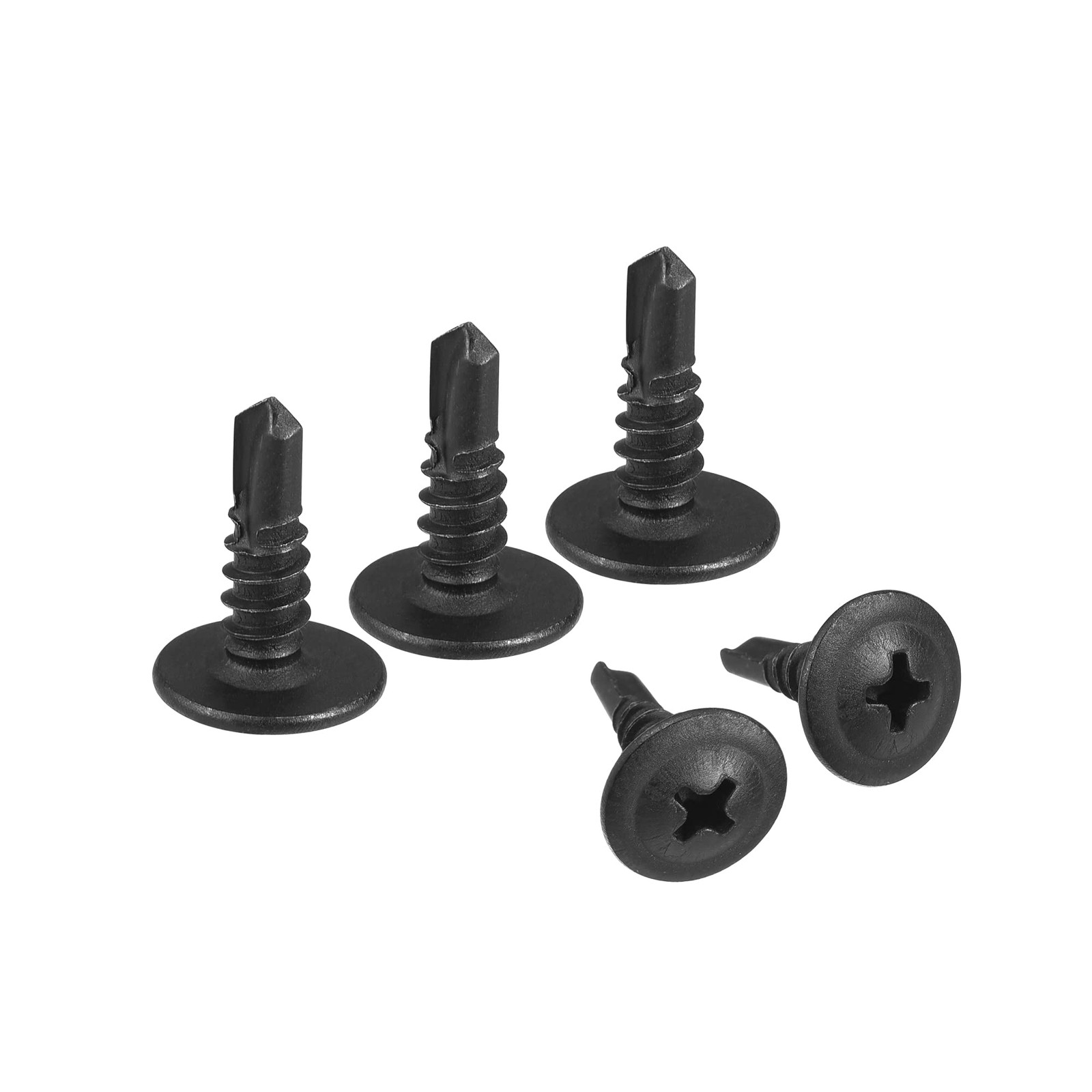 uxcell Phillips Head Self Tapping Screws, #8 x 1/2" Carbon x 1/2", Black