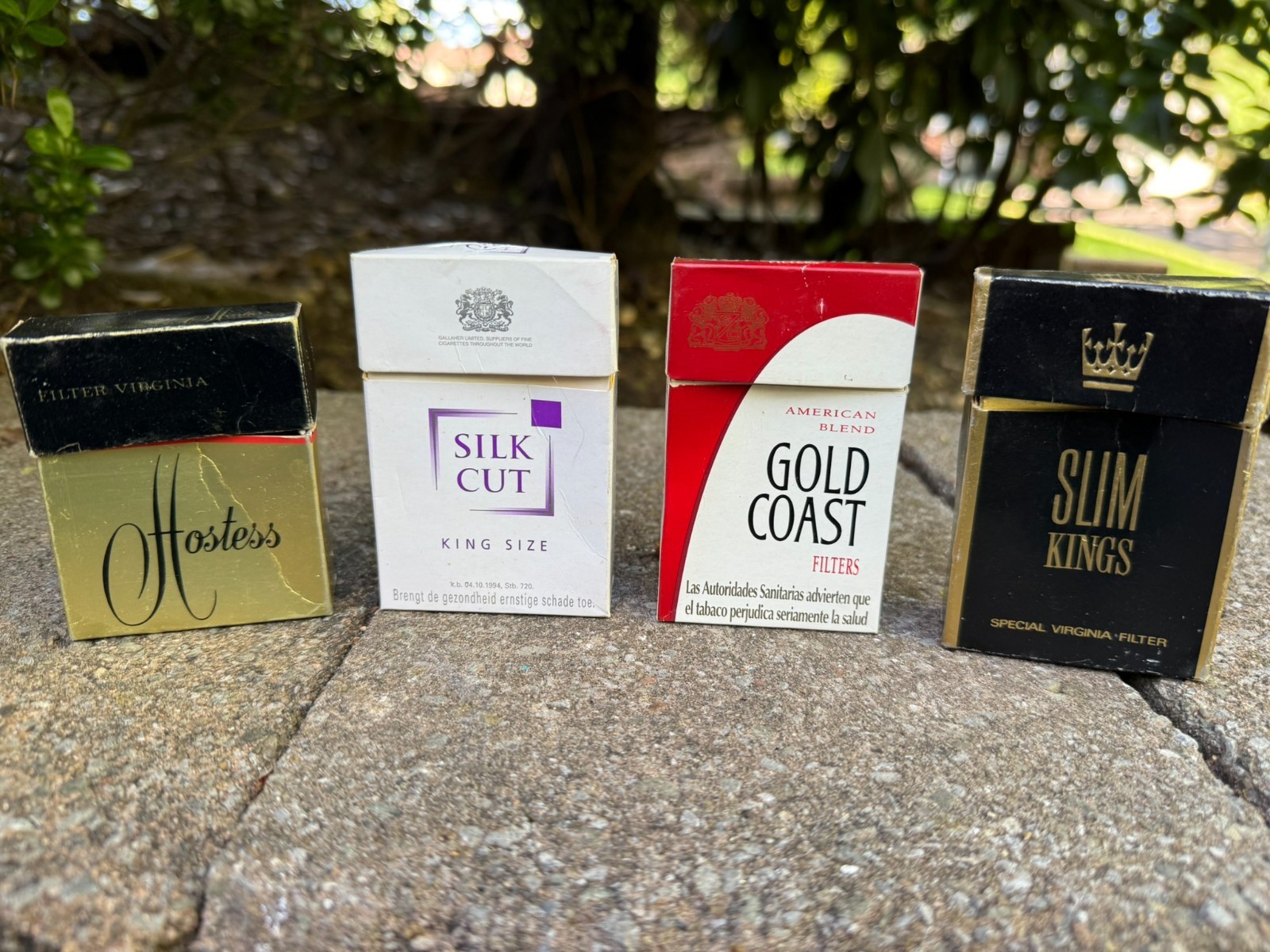 Vintage Hostess, Silk Cut, Gold Coast, Slim Kings Empty Cigarette Boxes