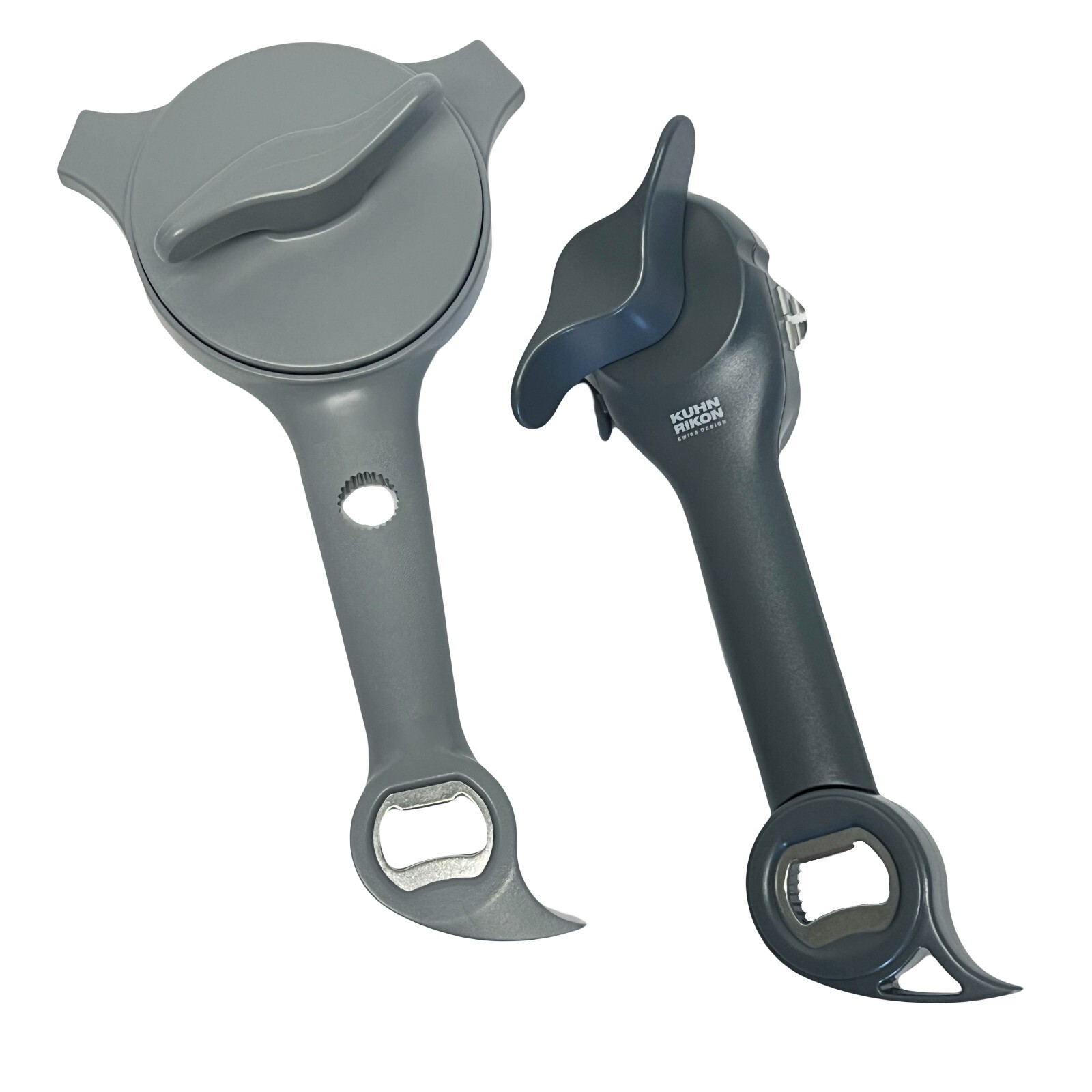 Kuhn Rikon 5-in-1 Can Opener & Jar Bottle Opener Set of 2 NEW GREY