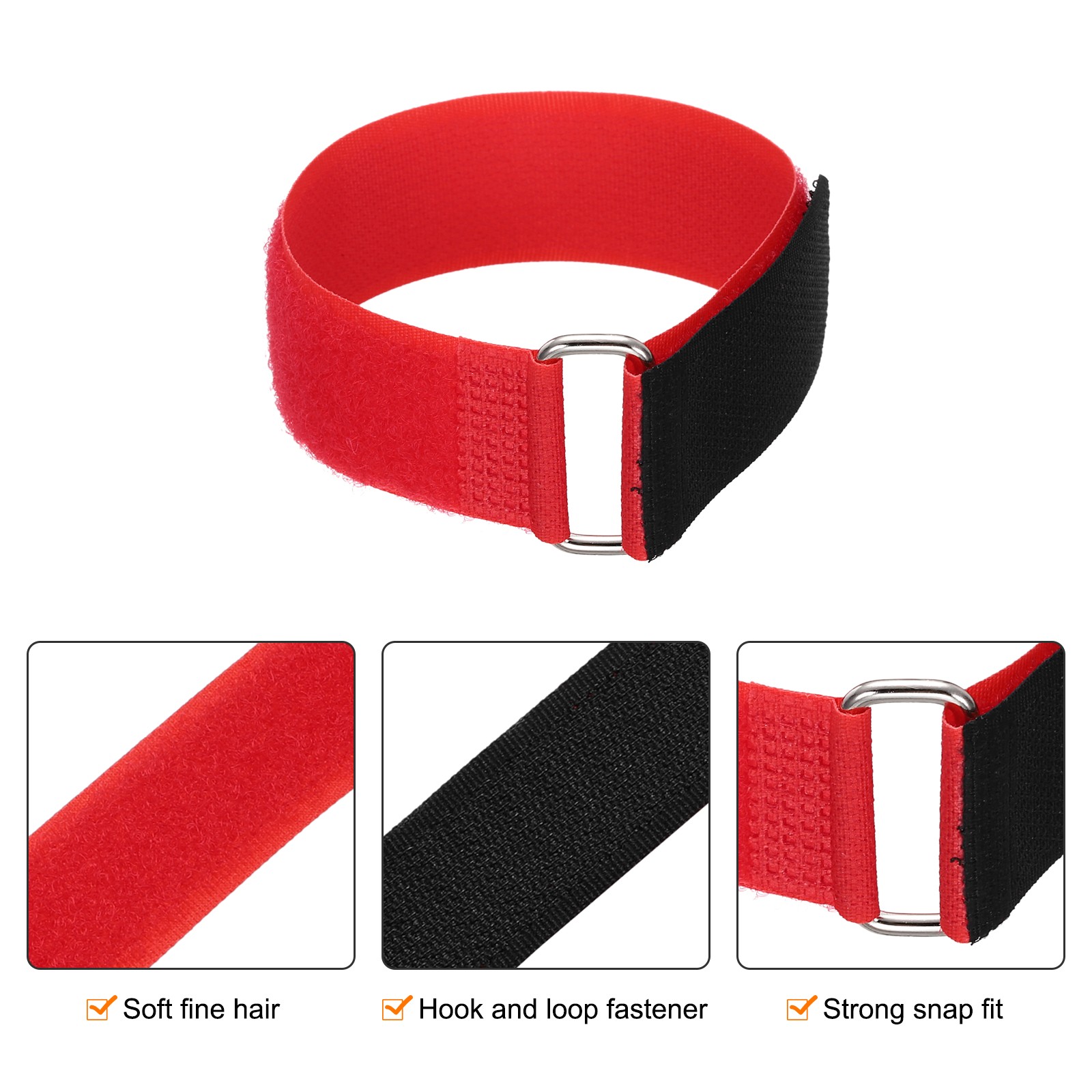 5Pcs Battery Tie Down Straps 1" x 10" Red Nylon Hold Down Hook Loop Straps