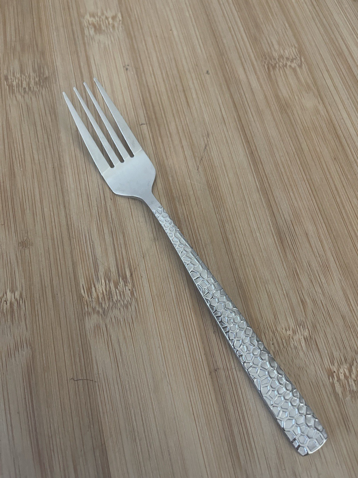 Tanmet DCO4 Stainless Satin Honeycomb HAMMERED Salad Fork 6 5/8" NEW!