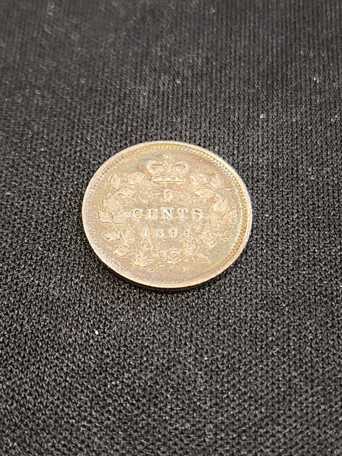 1894 Canada 5 Cents Silver Coin