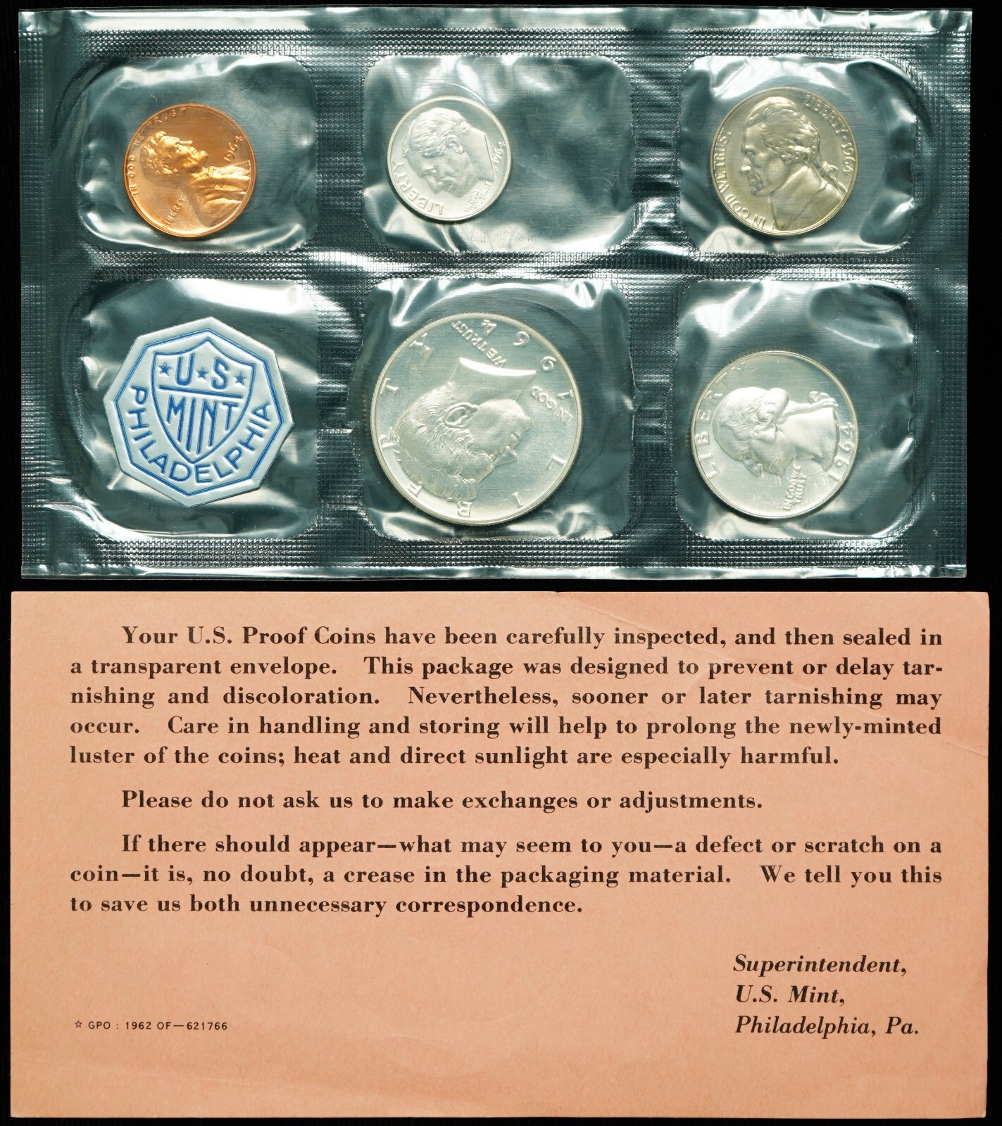 1964 United States Silver Proof Set w/ Damaged OGP