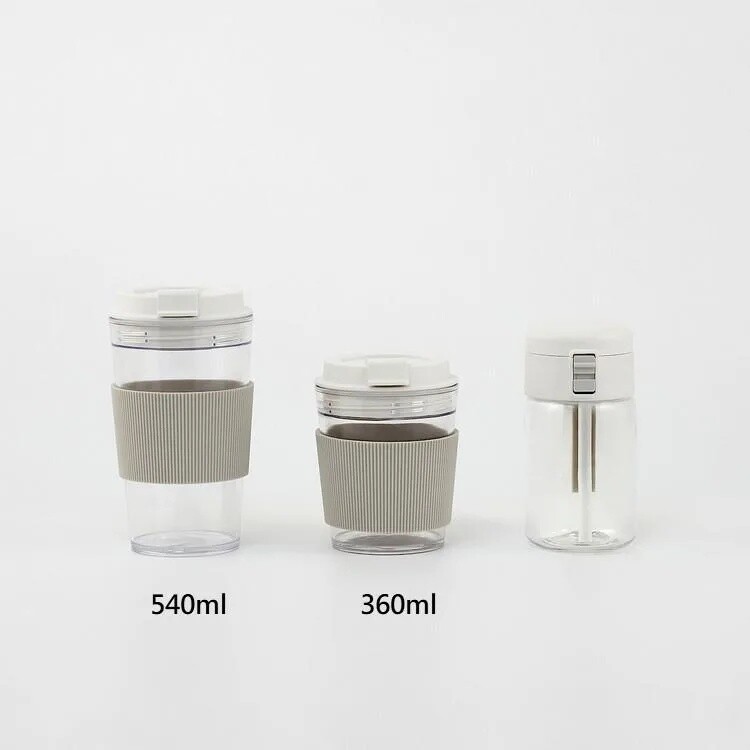 MUJI Portable Clear Tumbler/ Reusable Coffee Cup with Cup Set 無印良品攜帶式透明隨行杯附杯套