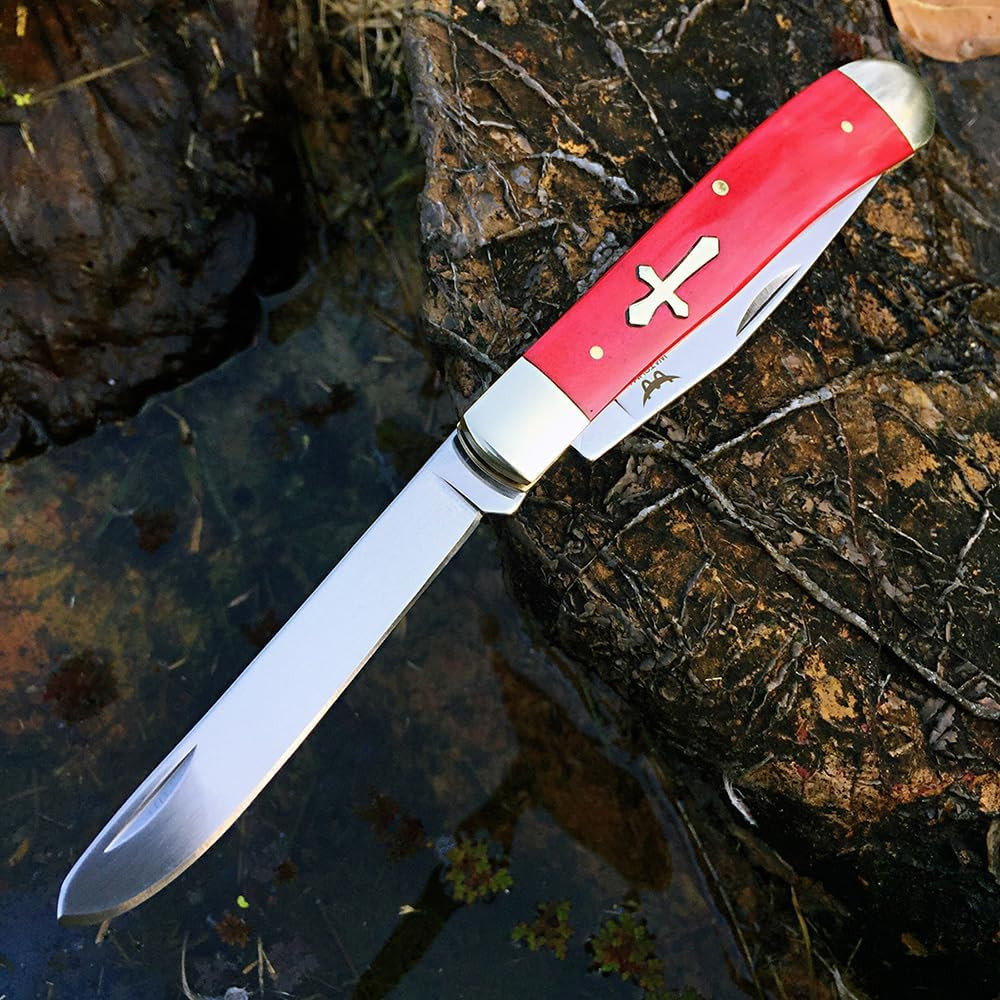 W131 Two-Blade Large Trapper Slip Joint Knife Folding Pocket Knife with Authenti
