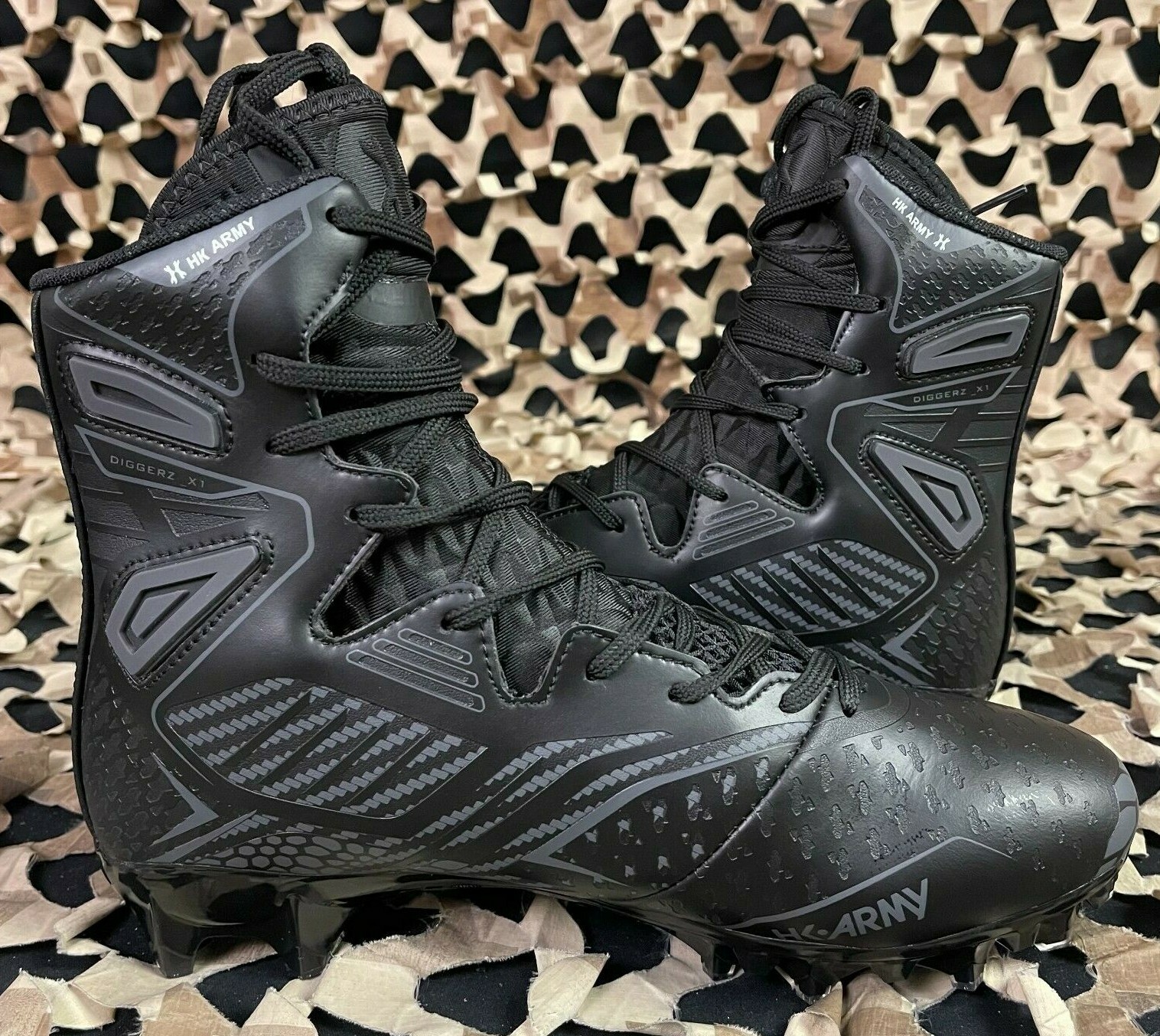 NEW HK Army Diggerz Paintball Cleats - Black/Black - 13