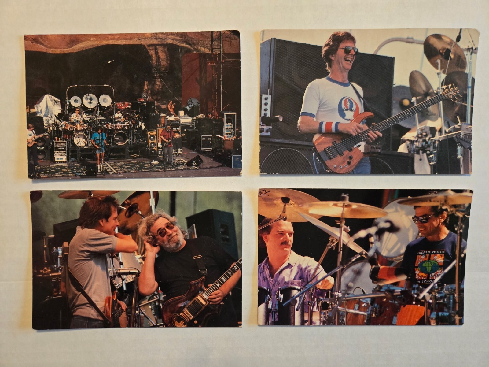 FOUR VINTAGE GRATEFUL DEAD JERRY GARCIA BOB WEIR PHIL LESH POSTCARDS
